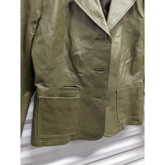 Chadwick's of Boston Size 6P Green Genuine Leather Jacket - Picture 2 of 8